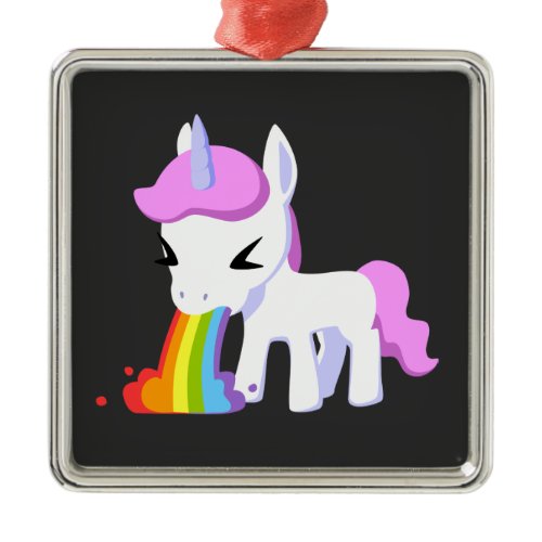 RAINBOW VOMIT UNICORN  CERAMIC ORNAMENT