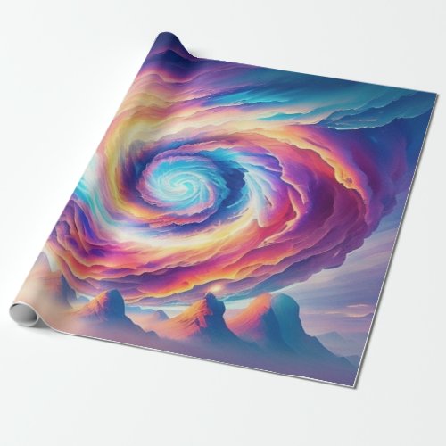 Rainbow Vortex Colorful Tornado Wrapping Paper