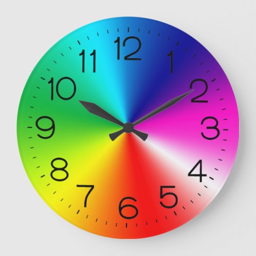 Rainbow Vortex Design Large Clock