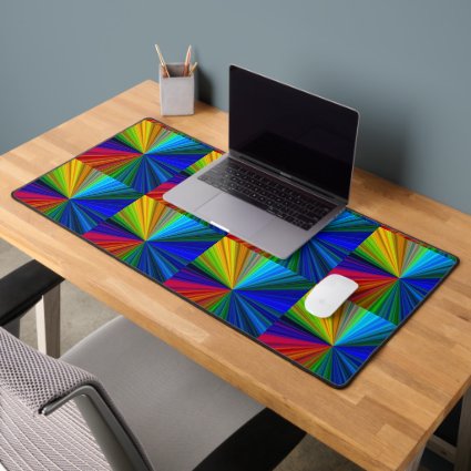 Rainbow Vortex Pattern Desk Mat