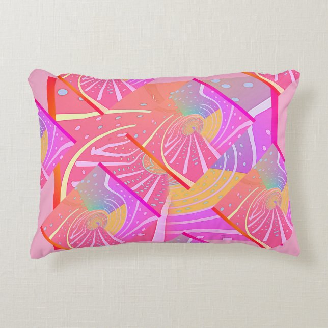 Rainbow Vortex Swirl  Accent Pillow (Front)