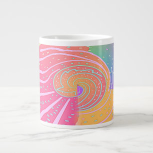 Rainbow Vortex Swirl Giant Coffee Mug