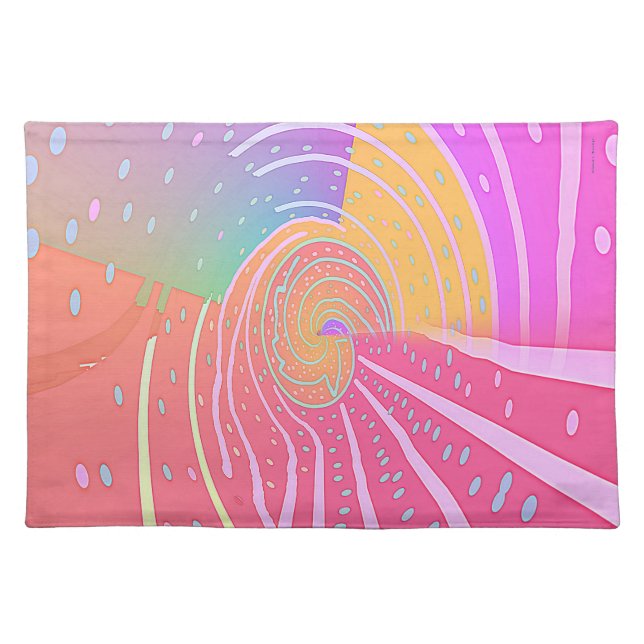 Rainbow Vortex Swirl Gift  Cloth Placemat (Front)