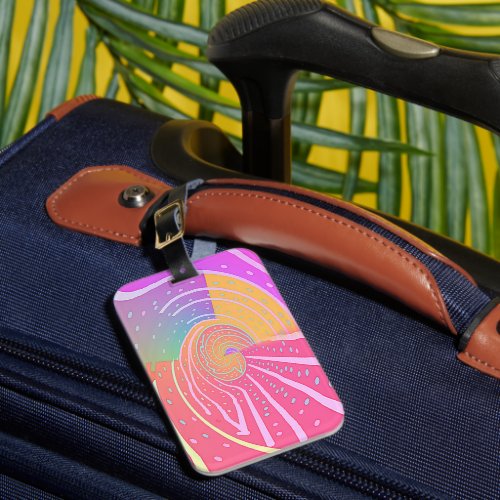 Rainbow Vortex Swirl  Luggage Tag