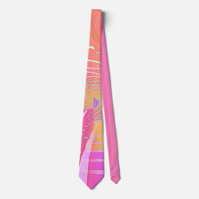 Rainbow Vortex Swirl  Neck Tie (Front)