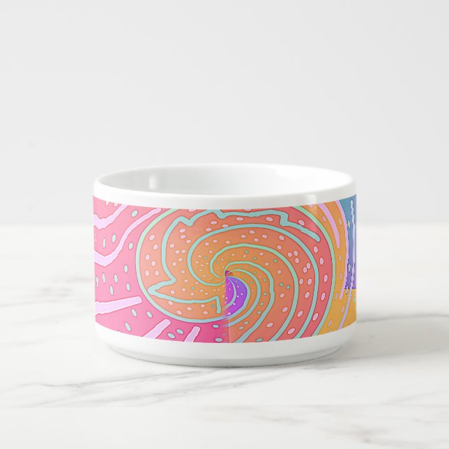 Rainbow Vortex Swirl Soup Chili  Bowl (Center)