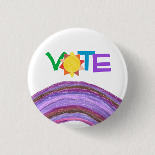 Rainbow Vote Button With Sun