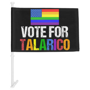 Rainbow Vote for Talarico 2026 Election Car Flag