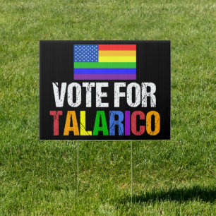 Rainbow Vote for Talarico 2026 Election Yard Sign