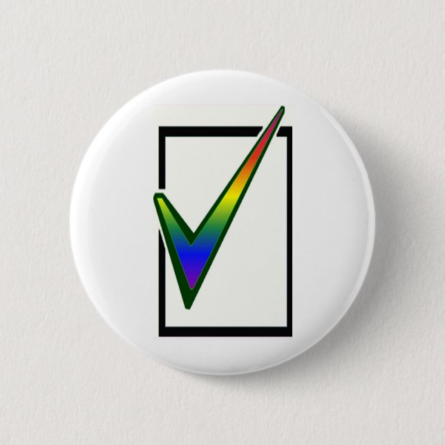 rainbow vote pinback button (Front)