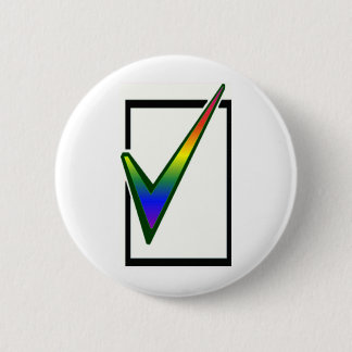 rainbow vote pinback button