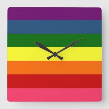 Rainbow Wall Clock by SawnsSimplicity at Zazzle