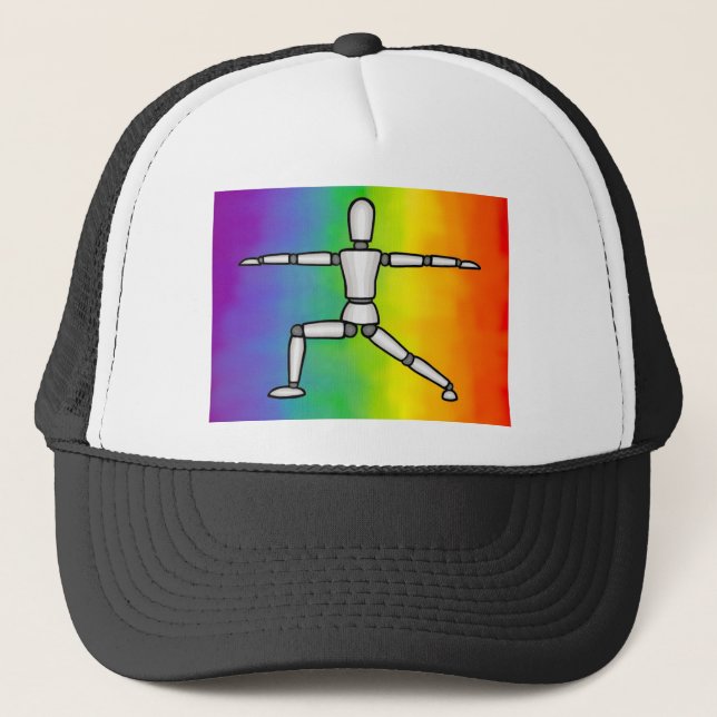 Rainbow Warrior 2 yoga pose Trucker Hat (Front)