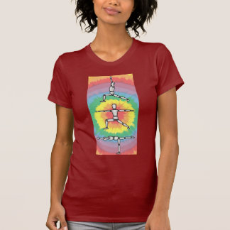 Rainbow Warrior Yoga Wooden man poses T-Shirt