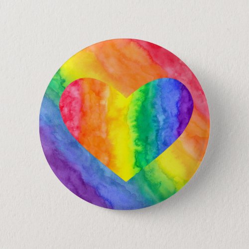 Rainbow Wash Heart Button