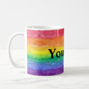 Rainbow Wash with Custom Text Coffee Mug