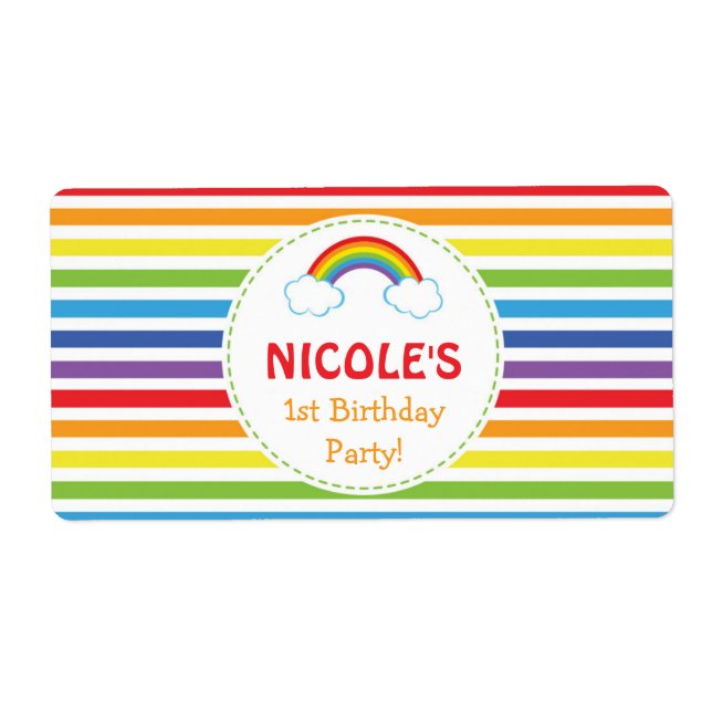 rainbow water bottle labels / rainbow bottle label (Front)