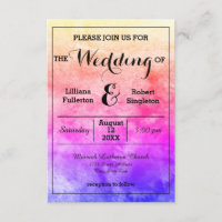 Rainbow Watercolor - 3x5 Wedding Invitation