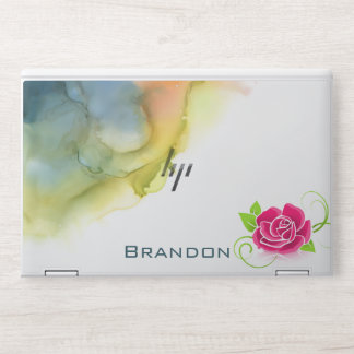 Rainbow Watercolor Abstract Flowing Colors HP Laptop Skin