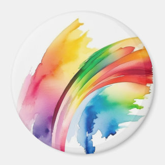 Rainbow Watercolor Abstract Magnet