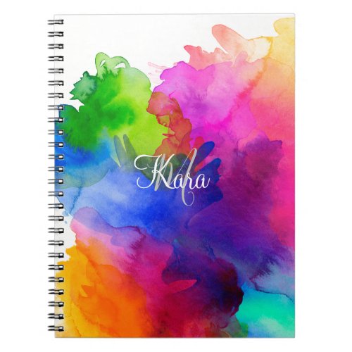 Rainbow Watercolor Abstract  Notebook