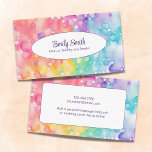 Rainbow Watercolor Abstract Play Date Mommy Calling Card at Zazzle