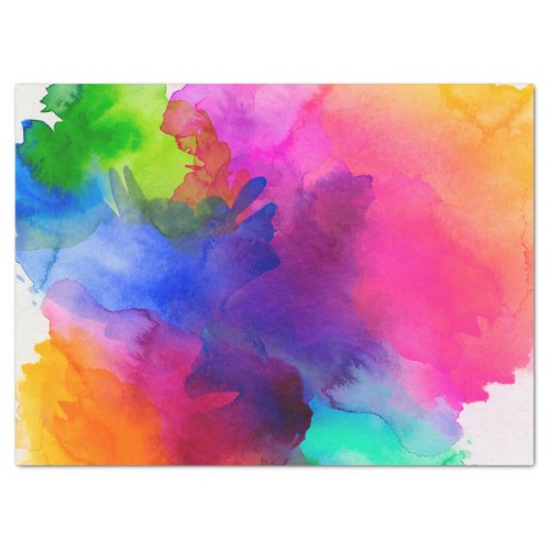 Rainbow Watercolor Abstract  Tissue Paper