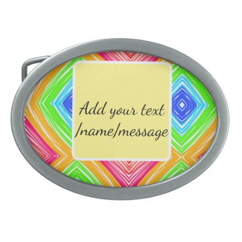 Rainbow watercolor add name text custom message belt buckle