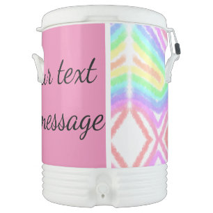 Rainbow watercolor add name text custom message beverage cooler