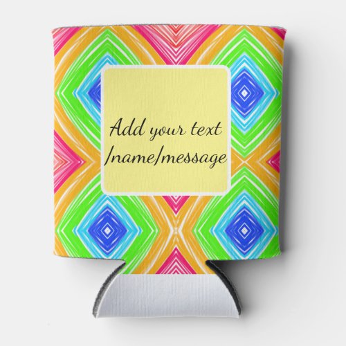 Rainbow watercolor add name text custom message can cooler