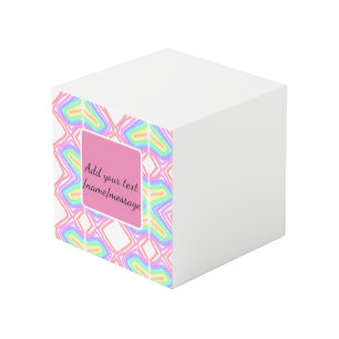 Rainbow watercolor add name text custom message cube