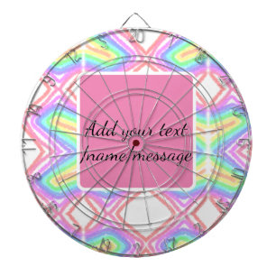 Rainbow watercolor add name text custom message dart board