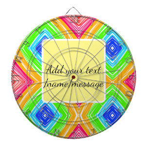 Rainbow watercolor add name text custom message dart board