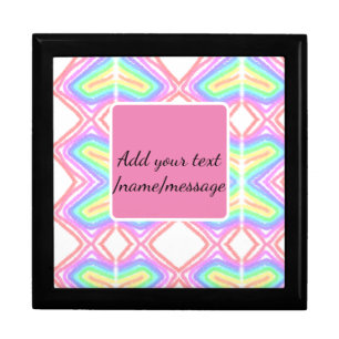Rainbow watercolor add name text custom message gift box