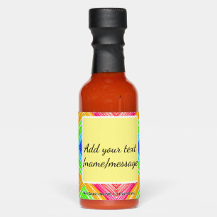 Rainbow watercolor add name text custom message hot sauces
