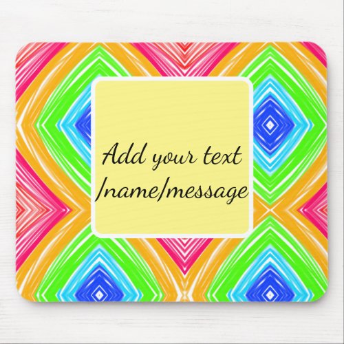Rainbow watercolor add name text custom message mouse pad