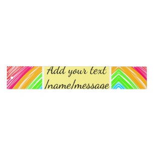 Rainbow watercolor add name text custom message ruler