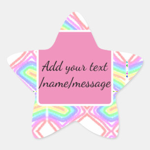 Rainbow watercolor add name text custom message star sticker
