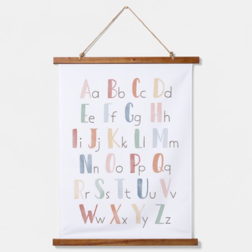 Rainbow Watercolor Alphabet ABC Classroom Decor Hanging Tapestry