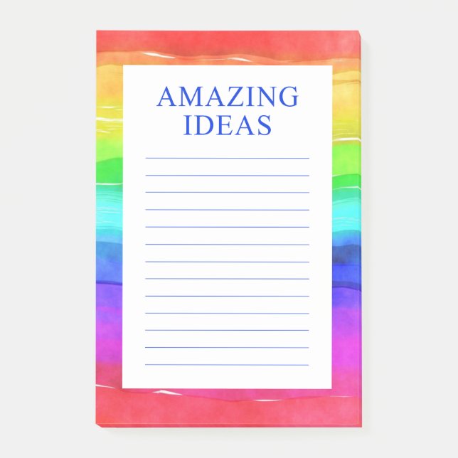 Rainbow Watercolor Amazing Ideas Post-it Notes (Front)
