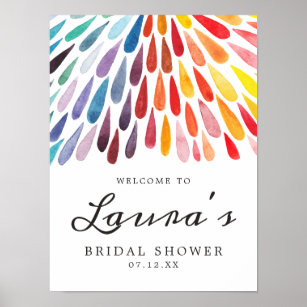 Rainbow Watercolor Bridal Shower Poster