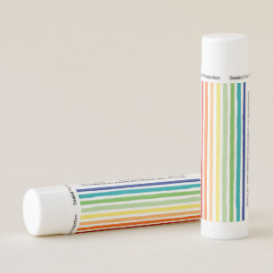 Rainbow Watercolor Brush Stripe Pattern Lip Balm