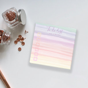 Rainbow Watercolor Brush Strokes To Do List Post-it Notes