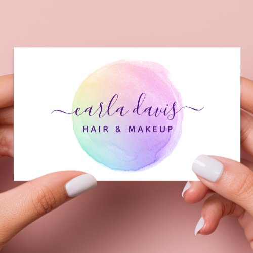 Rainbow Watercolor Business Card