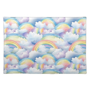Rainbow Watercolor Cloth Placemat