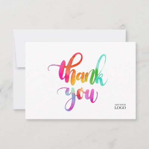 Rainbow Watercolor Colorful Branded Thank You