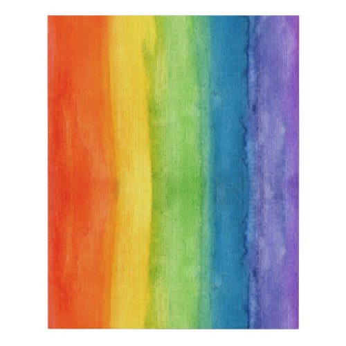 Rainbow Watercolor Colorful Modern Faux Canvas Print