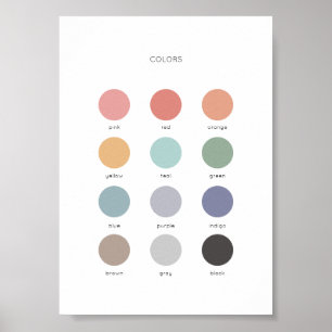 Rainbow Watercolor Colors Educational Poster