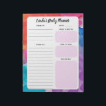 Rainbow Watercolor Daily To-Do List Notepad<br><div class="desc">Plan out your daily inspiration,  to-do's,  appointments,  assignments,  plus reminders in style with this undated abstract designed daily planner for your desktop. The artwork in the border is from an original painting by Desirae Ofori of DeKelis Art Studio.</div>