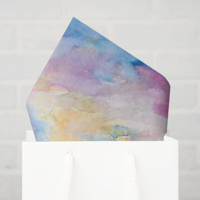 Rainbow Watercolor Decoupage Tissue Paper (Gift Bag)